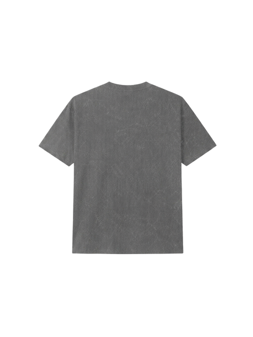 Camiseta manga curta Bob Marley One Love cinza estonada, costas lisas sem estampa
