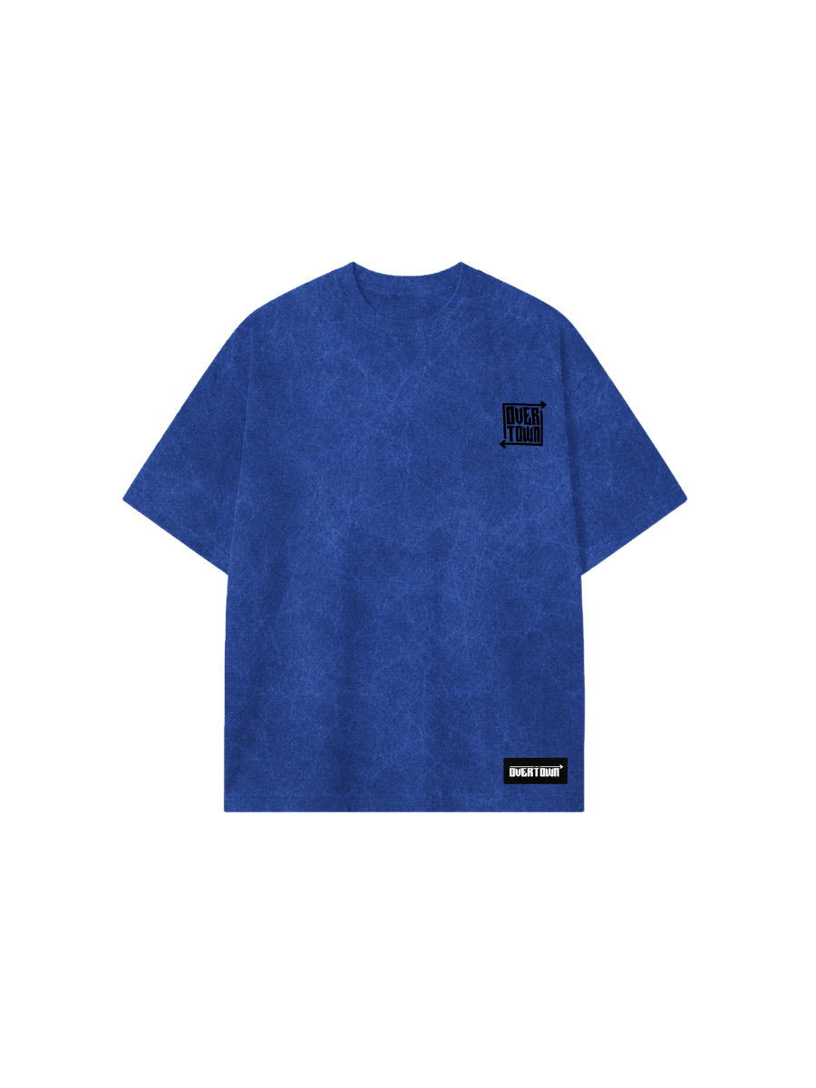 Camiseta Oversized Graffiti Azul Texturizado